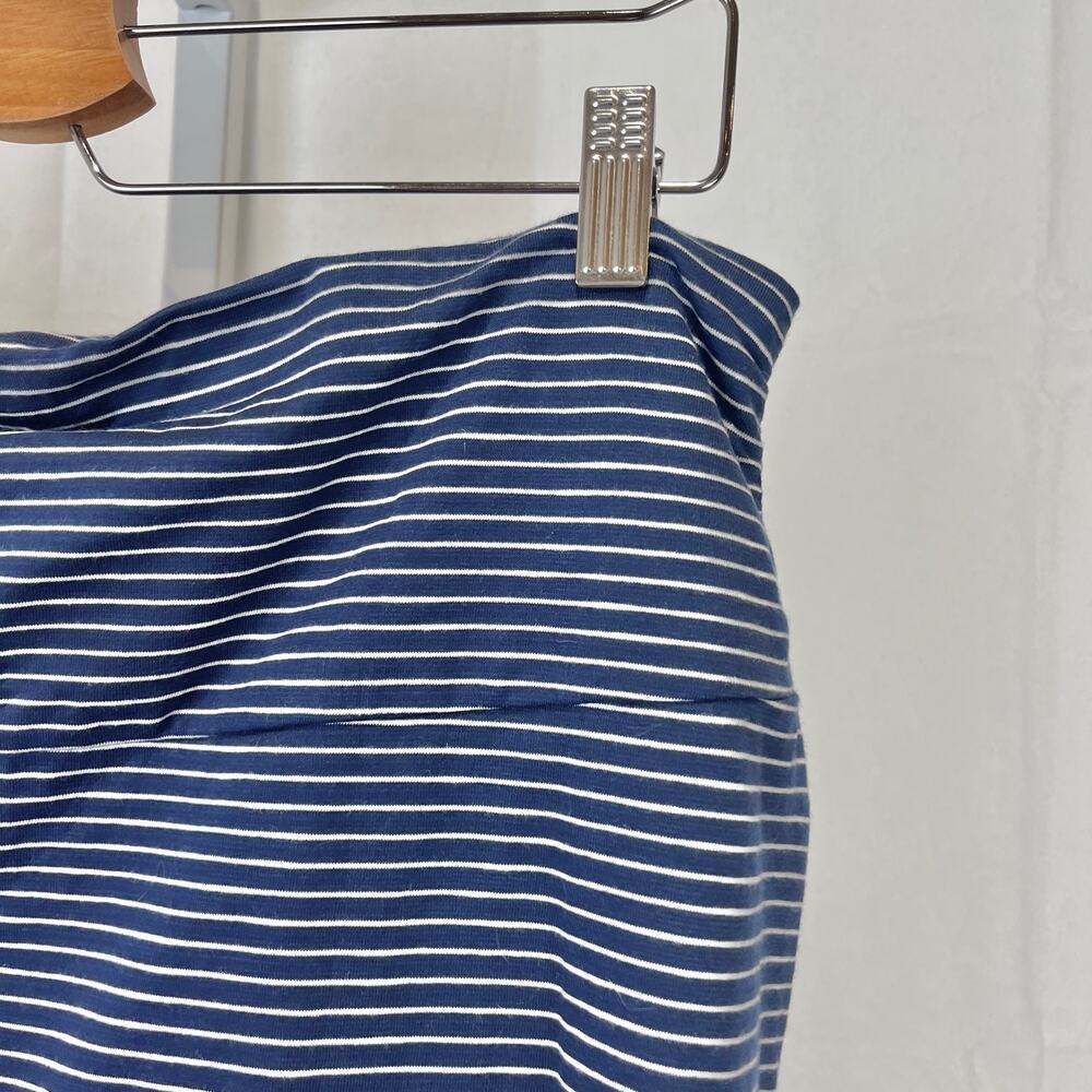 TOAD & CO Chaka Skirt Striped Pull On A-Line Above Knee Navy Blue White Size XL - Picture 6 of 9